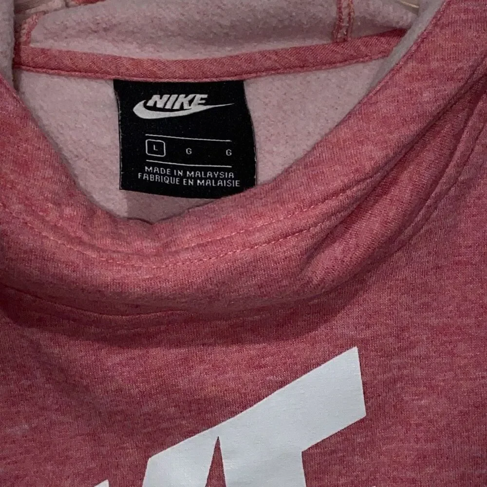 Nike Women's Pink Raglan Sleeve Cropped Hooded Sweatshirt Size Large‎